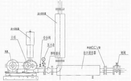 皮帶傳動(dòng)羅茨風(fēng)機(jī)結(jié)構(gòu)圖